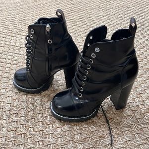 Louis Vuitton heeled combat boots